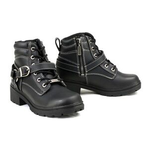 Milmaukee Motorcycle Boots Womens 9C Black Paragon Leath  MB228 Y2K Streetwear‎